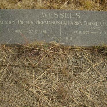 WESSELS Jacobus Pieter Hermanus 1887-1978 &amp; Catharina Cornelia Petronella GRABE 1905-1976