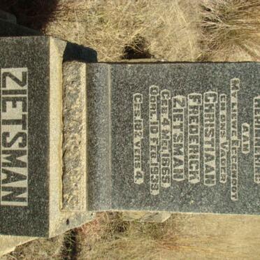 ZIETSMAN Christiaan Frederick 1865-1939