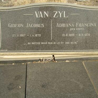 ZYL Gideon Jacobus, van 1887-1973 &amp; Adriana Francina KRIEK 1899-1972