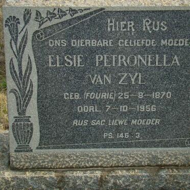 ZYL Elsie Petronella, van nee FOURIE 1870-1956