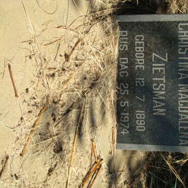 ZIETSMAN Christina Magdalena 1890-1974