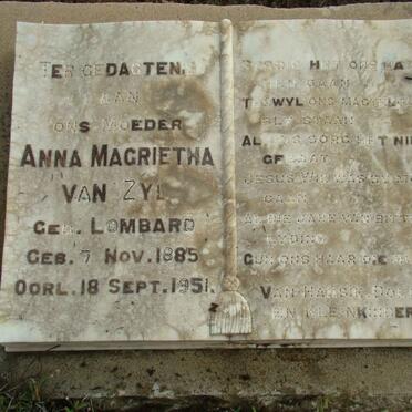 ZYL Anna Magrietha, van 1885-1951