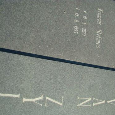 ZYL Francois Stefanes, van 1923-1995 &amp; Marguerite Florentine BOTHA 1935- 