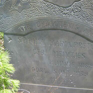 PRETORIUS Sophia Maria nee MEINTJES 1882-1939