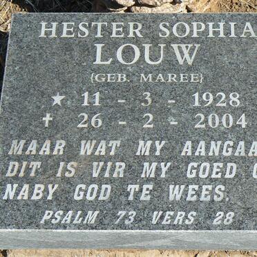 LOUW Hester Sophia nee MAREE 1928-2004