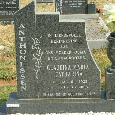 ANTHONISSEN Glaudina Maria Catharina 1923-2003