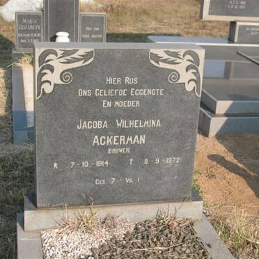 ACKERMAN Jacoba Wilhelmina nee BRUWER 1914-1972