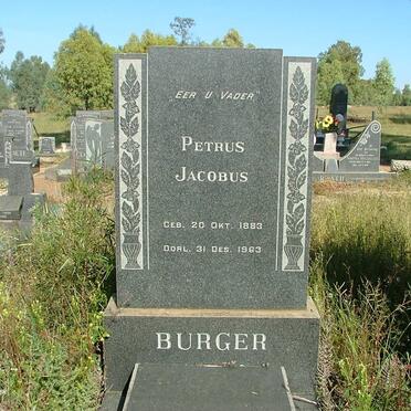 BURGER Petrus Jacobus 1883-1963