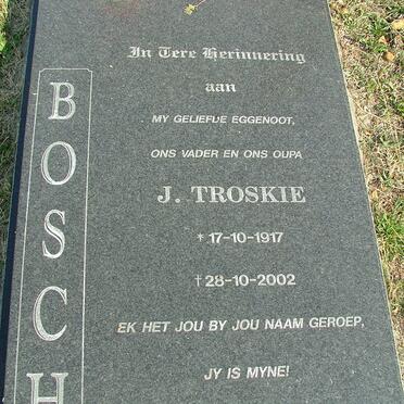 BOSCH J. Troskie 1917-2002