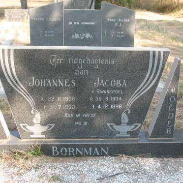 BORNMAN Johannes 1906-1980 &amp; Jacoba SWANEPOEL 1904-1996