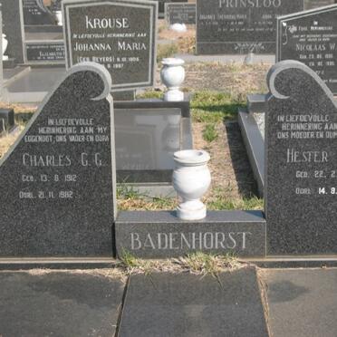 BADENHORST Charles G.G. 1912-1982 &amp; Hester M. 1910-1989