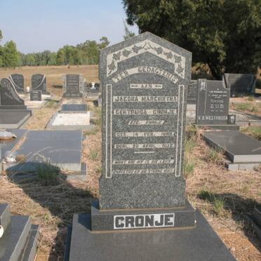 CRONJE Jacoba Margrietha Gertruida nee CRONJE 1882-1932