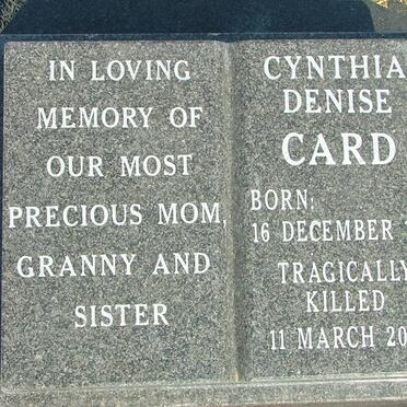CARD Cynthia Denise 1942-2002