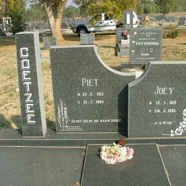 COETZEE Piet 1913-1995 &amp; Joey 1921-1995