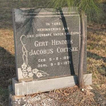 COETSEE Gert Hendrik Jacobus 1891-1971