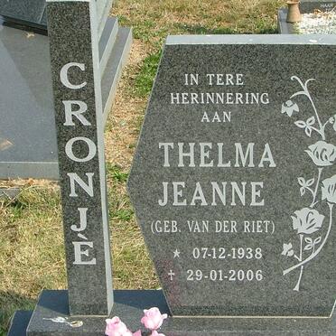 CRONJÉ Thelma Jeanne nee VAN DER RIET 1938-2006