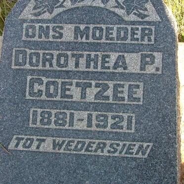 COETZEE Dorothea P. 1881-1921