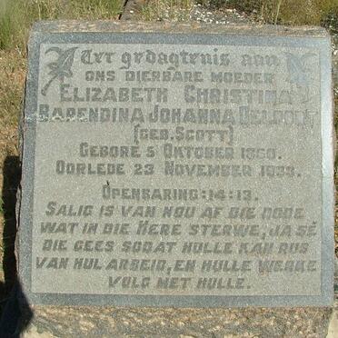 DELPORT Elizabeth Christina Barendina Johanna nee SCOTT 1860-1933