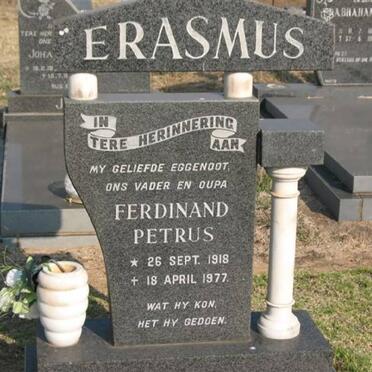 ERASMUS Ferdinand Petrus 1918-1977