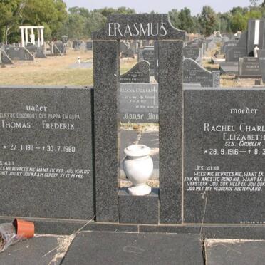 ERASMUS Thomas Frederik 1911-1980 &amp; Rachel Charlotte Elizabeth GROBLER 1916-1994