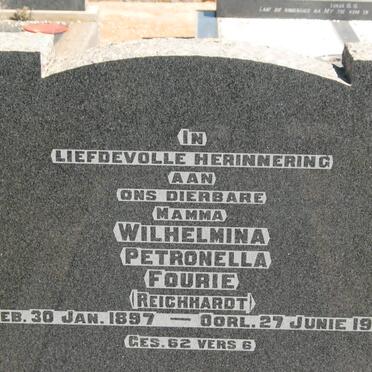 FOURIE Wilhelmina Petronella nee REICHHARDT 1897-1974