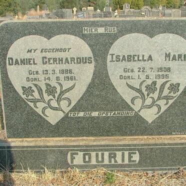 FOURIE Daniel Gerhardus 1888-1961 &amp; Isabella Maria 1908-1995