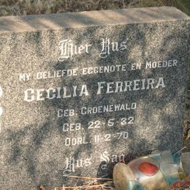 FERREIRA Cecilia nee GROENEWALD 1932-1970