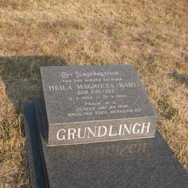 GRUNDLINGH Heila Magrieta nee COETZEE 1905-1984
