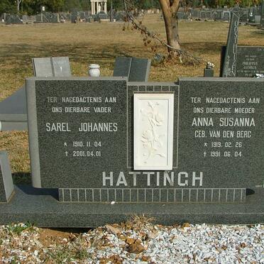 HATTINGH Sarel Johannes 1910-2001 &amp; Anna Susanna VAN DEN BERG 1919-1991