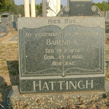 HATTINGH Barend L. 1876-1960