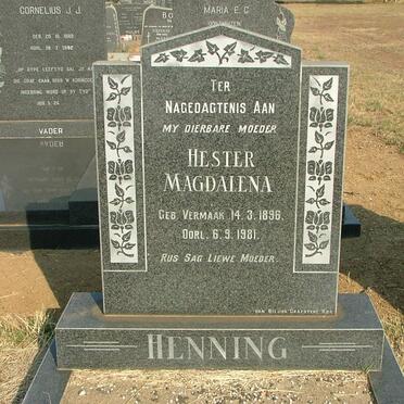 HENNING Hester Magdalena nee VERMAAK 1896-1981