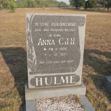 HULME Anna C.J.H. 1896-1971