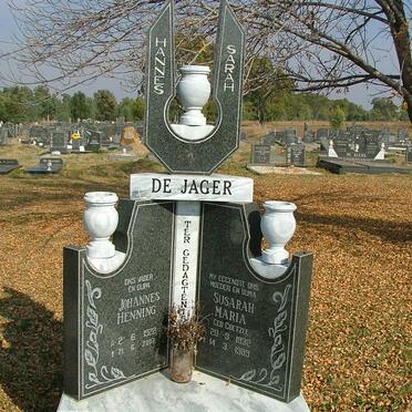 JAGER Johannes Henning, de 1922-2007 &amp; Susarah Maria COETZEE 1932-1989
