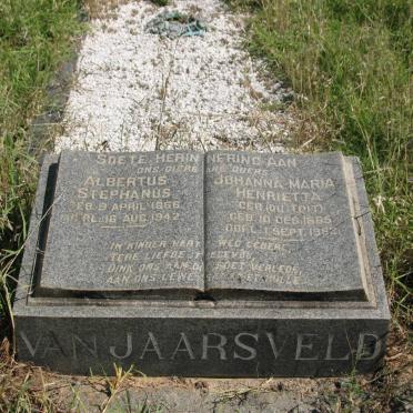 JAARSVELD Albertus Stephanus, van 1866-1942 &amp; Johanna Maria Henrietta DU TOIT 1885-19?2