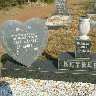 KEYSER Anna Jeanette Elizabeth 1932-