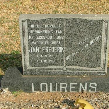LOURENS Jan Frederik 1929-1988