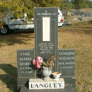 LANGLEY Cyril Alfred George 1919-1989 &amp; Catharina Elizabeth BESTER 1927-