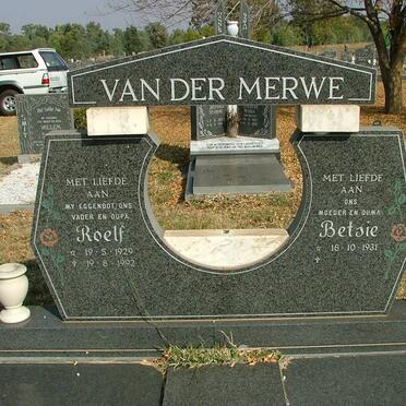 MERWE Roelf, van der 1929-1992 &amp; Betsie 1931-