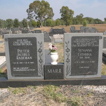 MARX Pieter Jacobus Rademan 1910-1983 &amp; Susara Cathrina SOLMS 1909-??