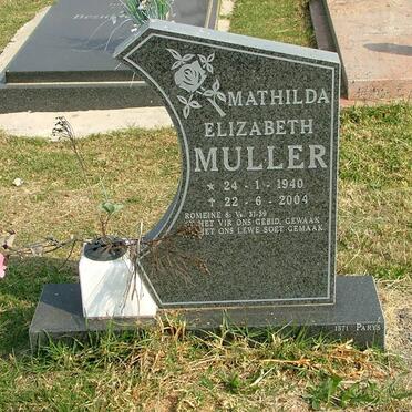 MULLER Mathilda Elizabeth 1940-2004