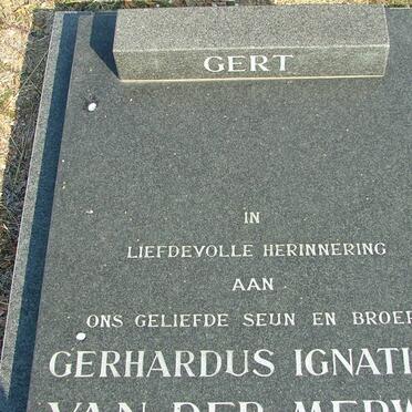MERWE Gerhardus Ignatius, van der 1971-1994