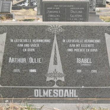 OLMESDAHL Arthur 1905-1985 &amp; Isabel LIVERSAGE 1911-1981
