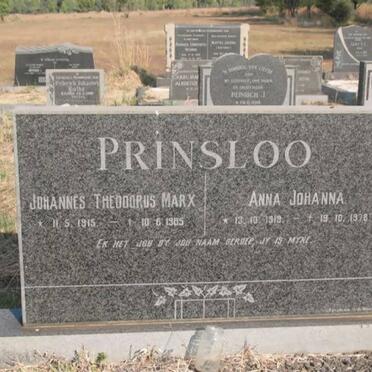 PRINSLOO Johannes Theodorus Marx 1915-1985 &amp; Anna Johanna 1919-1978