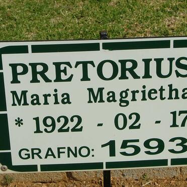 PRETORIUS Maria Magrietha 1922-