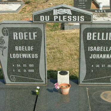 PLESSIS Roelof Lodewikus, du 1919-1998 &amp; Isabella Johanna 1926-
