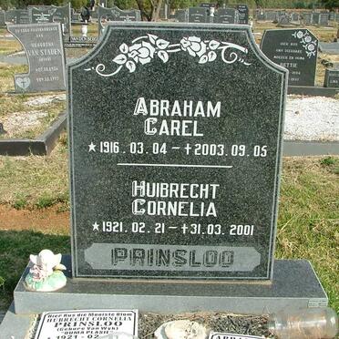 PRINSLOO Abraham Carel 1916-2003 &amp; Huibrecht Cornelia VAN WYK 1921-2001