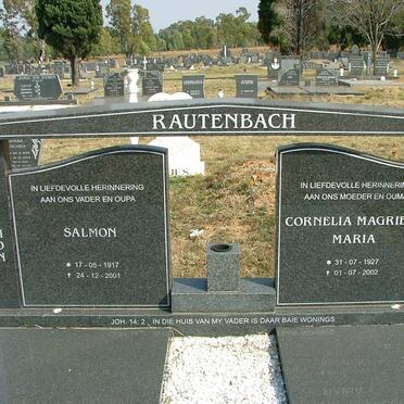 RAUTENBACH Salmon 1917-2001 &amp; Cornelia Magrieta Maria 1927-2002