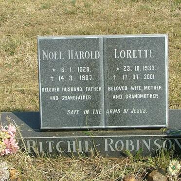 RITCHIE-ROBINSON Noel Harold 1928-1997 &amp; Lorette 1933-2001