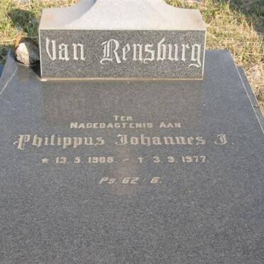 RENSBURG Philippus Johannes J., van 1908-1977