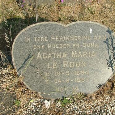 ROUX Agatha Maria, le 1884-1967